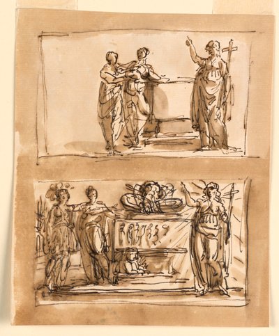Sarcophaag en Allegorische Figuren door Giuseppe Barberi