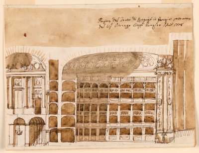 Sectie van een Theater in Perugia door Giuseppe Barberi