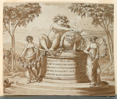 Grafmonument voor dichter Tagerini door Giuseppe Barberi