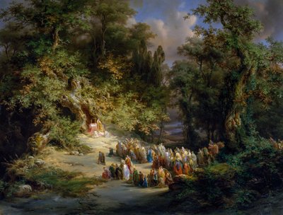 Vroege christelijke mis in het bos door Giuseppe Camino
