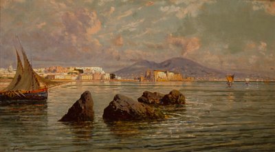 De Baai van Napels door Giuseppe Carelli