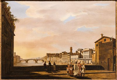 Uitzicht vanaf Ponte Vecchio door Giuseppe Gherardi