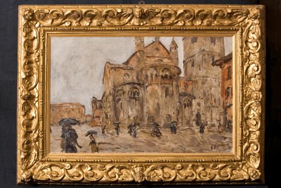 Piazza Grande in de Regen door Giuseppe Graziosi