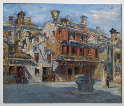 Plein van het theater, Venetië door Giuseppe Graziosi