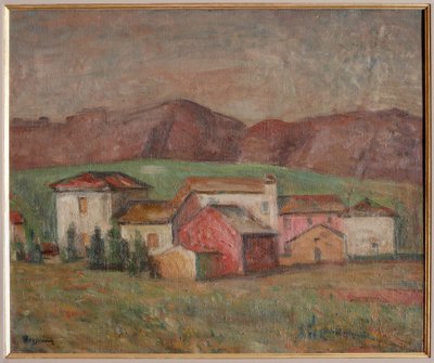 Dorp aan de voet van de bergen door Giuseppe Graziosi