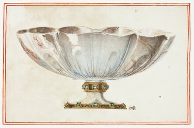 Kom met gecanneleerde bodem en juwelen door Giuseppe Grisoni