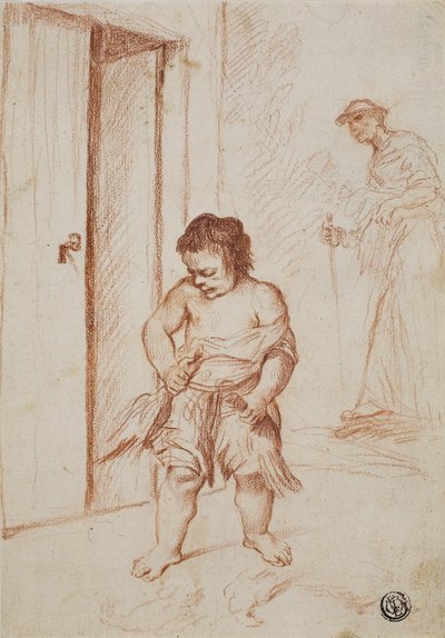Studie van twee figuren door Giuseppe Maria Crespi
