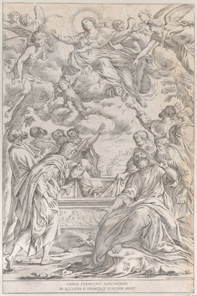 Plaat 3: de Tenhemelopneming van de Maagd, 1678 door Giuseppe Maria Mitelli