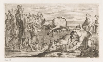 Trojanen offeren dieren aan Neptunus door Giuseppe Maria Mitelli