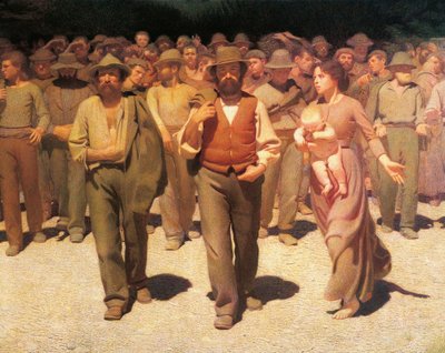 De Vierde Staat, detail door Giuseppe Pellizza da Volpedo