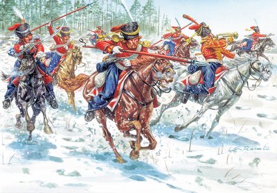 Eerste Keizerrijk: Kozakken van het Keizerlijke Leger van Rusland - Illustratie door Giuseppe Rava door Giuseppe Rava