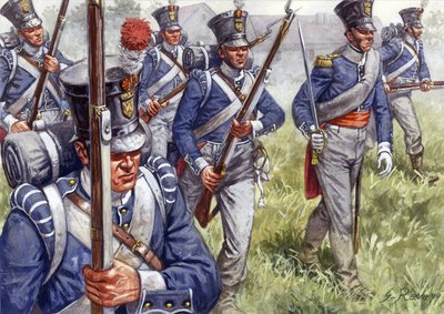 Eerste Keizerrijk: Belgische of Nederlandse Infanterie rond 1815 door Giuseppe Rava