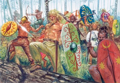 Horde van Duitse krijgers - Horde van Germaanse krijgers door Giuseppe Rava