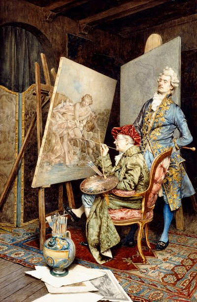 Het Atelier van de Schilder door Giuseppe Signorini