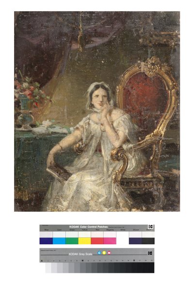 Portret van een vrouw door Giuseppe Tominz