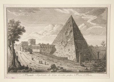 Piramide van Gaius Cestius door Giuseppe Vasi