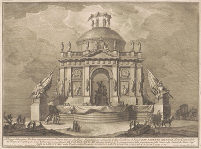 De Prima Macchina voor de Chinea van 1773: De Tempel van Vrede door Giuseppe Vasi, after Giuseppe Palazzi, after Paolo Posi