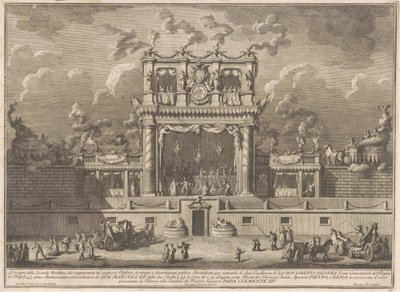 De Seconda Macchina voor de Chinea van 1769: Een Gebouw voor Publiek Vermaak door Giuseppe Vasi, after Giuseppe Palazzi, after Paolo Posi