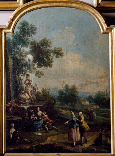 Vrijetijdsbesteding op een landhuis door Giuseppe Zais
