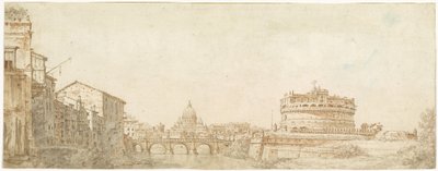 Uitzicht op Rome met de koepel van de Sint-Pietersbasiliek en de Castel Sant