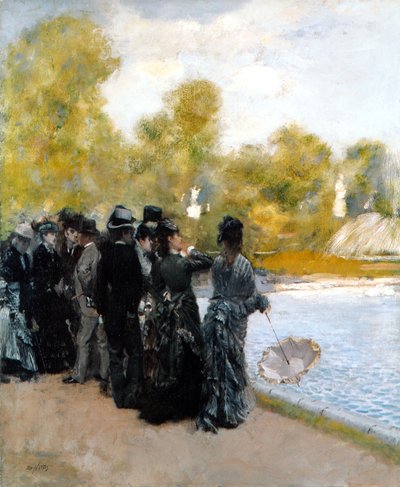 De Vijver in de Jardin du Luxembourg door Giuseppe de Nittis