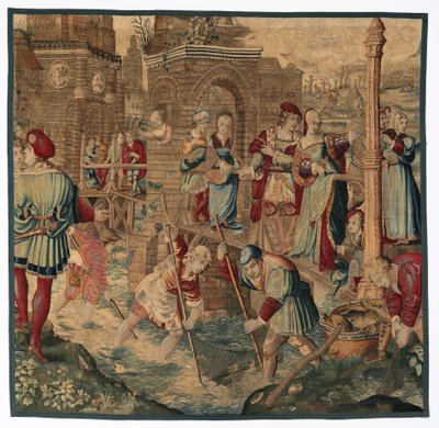 Lente: Visscène Uit de Set van Vier Seizoenen, late 1600s - vroege 1700s door Gobelins