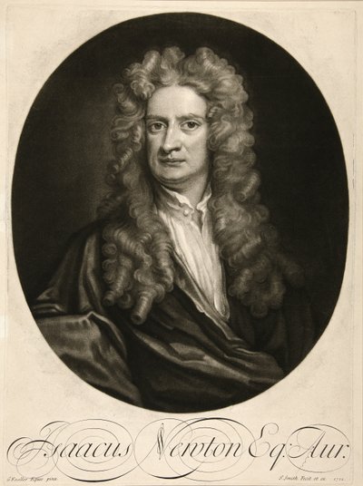 Isaacus Newton, Esq., pub. 1712 door Godfrey (after) Kneller