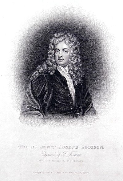 De Rt Hon Joseph Addison door Godfrey (after) Kneller
