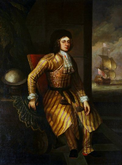 Portret van een reiziger. door Godfrey Kneller