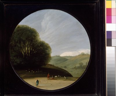Landschap met pastorale figuren, ca. 1615 - 1638 door Goffredo Wals