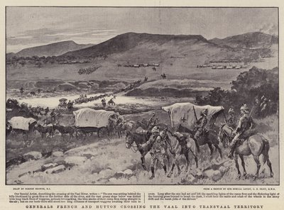 Generaals French en Hutton steken de Vaal over naar Transvaal door Gordon Frederick Browne
