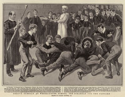 Vastenavond op Westminster School, de Strijd om de Pannenkoek door Gordon Frederick Browne
