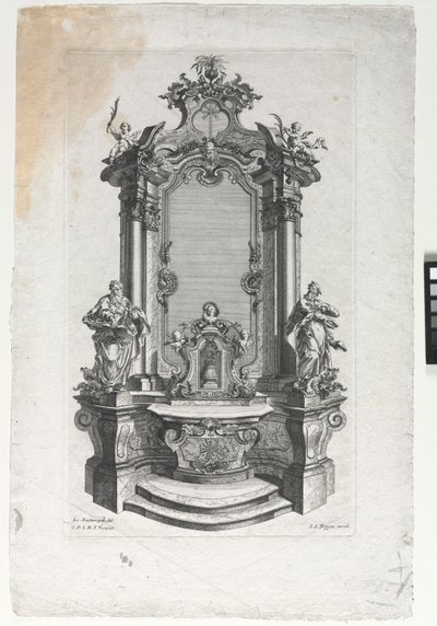 Model voor Altaar voor Houtsnijders door Gottfried Bernhard Götz