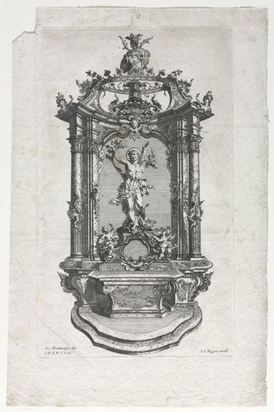 Model voor Altaar voor Houtsnijders door Gottfried Bernhard Götz