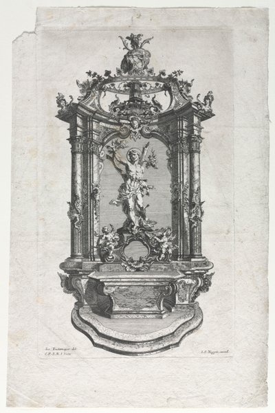 Model voor altaar voor houtsnijders door Gottfried Bernhard Götz