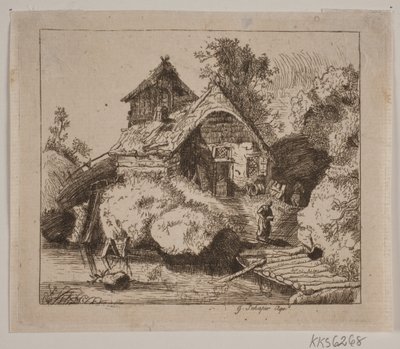 Oud boerenerf door Gottfried Schaper