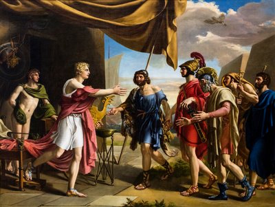 Achilles ontvangt Agamemnons boodschappers door Gottlieb Schick