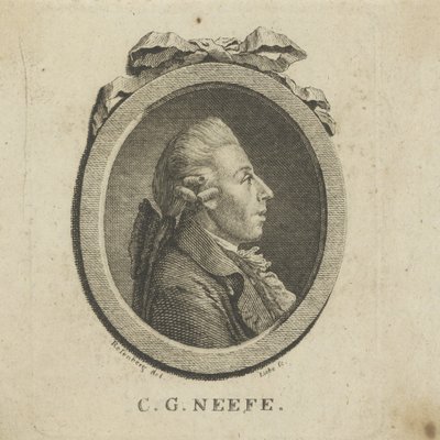 Portret van de componist Christian Gottlob Neefe door Gottlob August Liebe