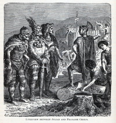 Interview tussen Julian en Frankische leiders door Gottlob Heinrich Leutemann