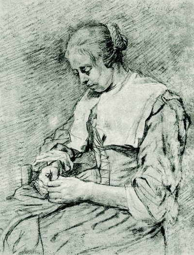 De naaister door Govaert Flinck