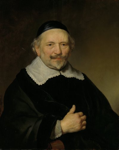Portret van een man, vermoedelijk Augustijn Wtenbogaert (1577-1655) door Govert Flinck