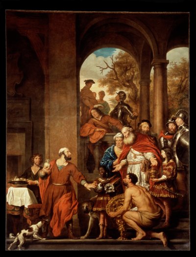 De onomkoopbare consul Marcus Curius Dentatus door Govert Flinck