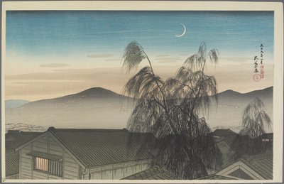 Avondmaan boven Kobe, januari 1920 door Goyo Hashiguchi