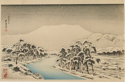 Mount Ibuki in de sneeuw, Taisho-periode, januari 1920 door Goyo Hashiguchi