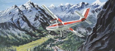 De Havilland Twin Otter (gouache op papier) door Graham Coton