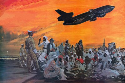 Moslimpelgrims in het Midden-Oosten vliegen naar Mekka met een Douglas DC-10 door Graham Coton