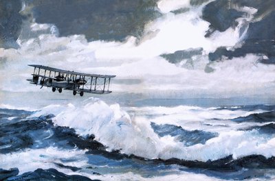 Vickers Vimy maakt zijn recordbrekende trans-Atlantische vlucht door Graham Coton