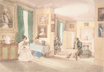 Een Interieur in Hatton, Warwickshire, 1820-30 door Granddaughters of Dr. Samuel Parr.