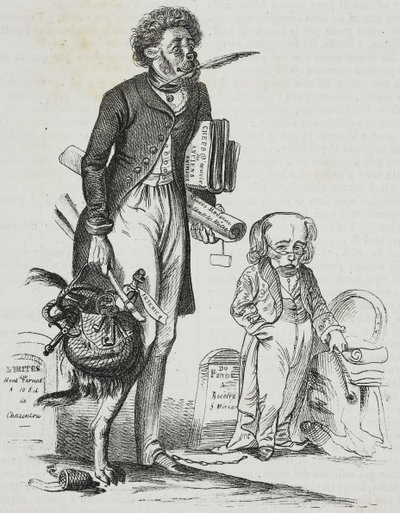 Waarom de muilkorf van beesten halen?, karikatuur door Jean-Jacques Grandville, lithografie door Gaetano Riccio uit Poliorama Pittoresco, nr. 38, 30 april door Grandville