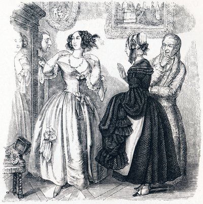 De jonge weduwe - Fabels van La Fontaine door Grandville